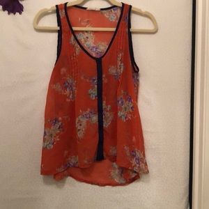 Cute button down floral tank